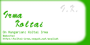 irma koltai business card